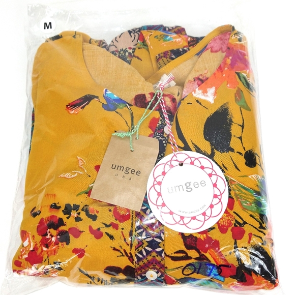 Umgee Maxi Dress Short Bell Sleeves Size M - Picture 14 of 15